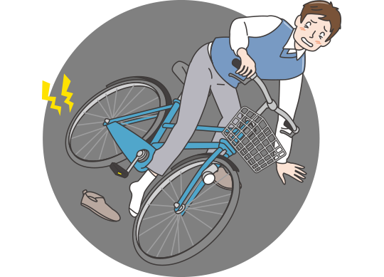路盤陥没により、自転車・オートバイが走行した際に陥没による段差で転倒してしまう恐れがあるため、とても危険